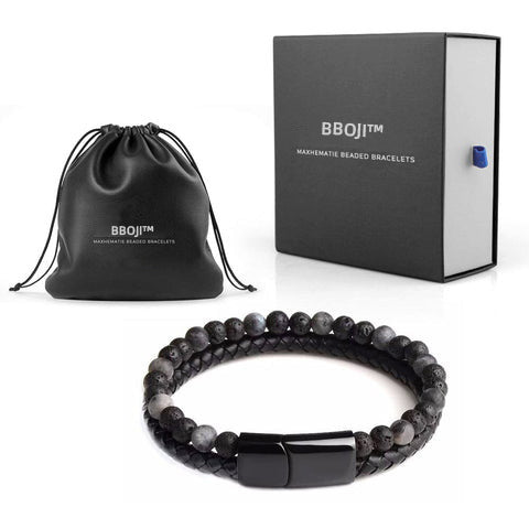BBOJI™ Natürlicher Achat Stein Leder Perlen Armband(Begrenzter Zeit Rabatt 🔥 letzter Tag)