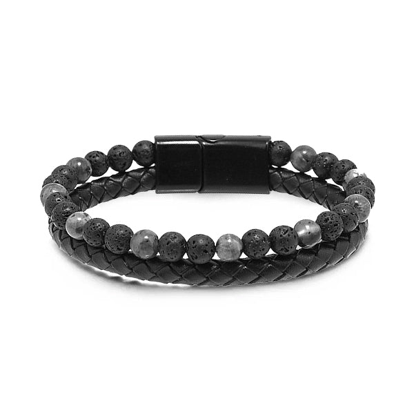 Natürlicher Achat Stein Leder Perlen Armband(Begrenzter Zeit Rabatt 🔥 letzter Tag)