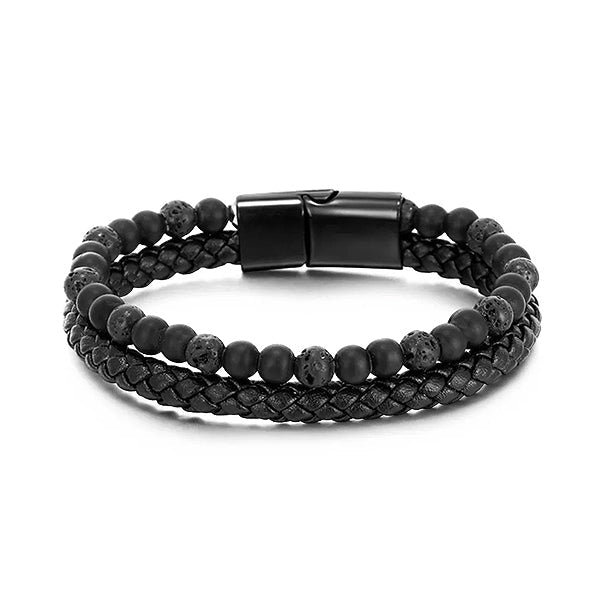 Natürlicher Achat Stein Leder Perlen Armband(Begrenzter Zeit Rabatt 🔥 letzter Tag)